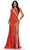 Ashley Lauren 11635 - Asymmetric Cutout Sequin Prom Gown Prom Dresses 0 / Orange