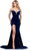 Ashley Lauren 11639 - Beaded Off-Shoulder Prom Dress Prom Dresses 0 / Navy