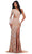 Ashley Lauren 11649 - Feather Cuff Sleeve Prom Dress Special Occasion Dress 00 / Nude