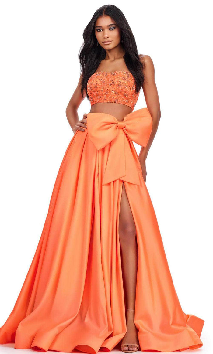 Ashley Lauren 11650 - Two Piece Semi-Sweetheart Ballgown Prom Dresses 00 / Coral