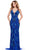 Ashley Lauren 11669 - Plunging Neck Sequin Embellished Prom Gown Prom Dresses 00 / Royal