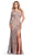 Ashley Lauren 11671 - Mirror Embellished One-Sleeve Prom Dress Prom Dresses 0 / Silver/Dark Nude