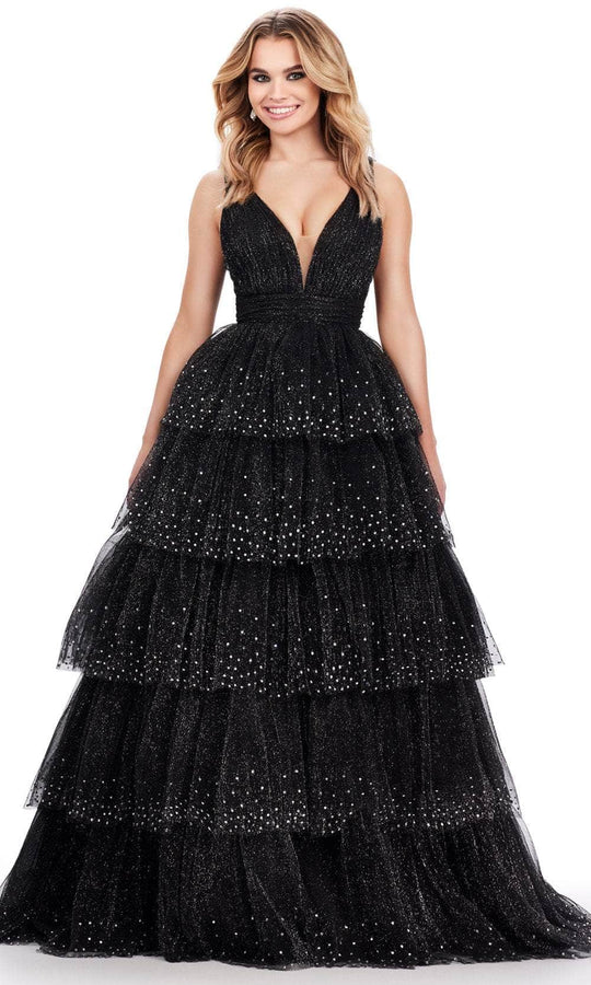 Ashley Lauren 11672 - Plunging Neck Sleeveless Prom Dress