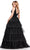 Ashley Lauren 11672 - Plunging Neck Sleeveless Prom Dress Prom Dresses 4 / Black