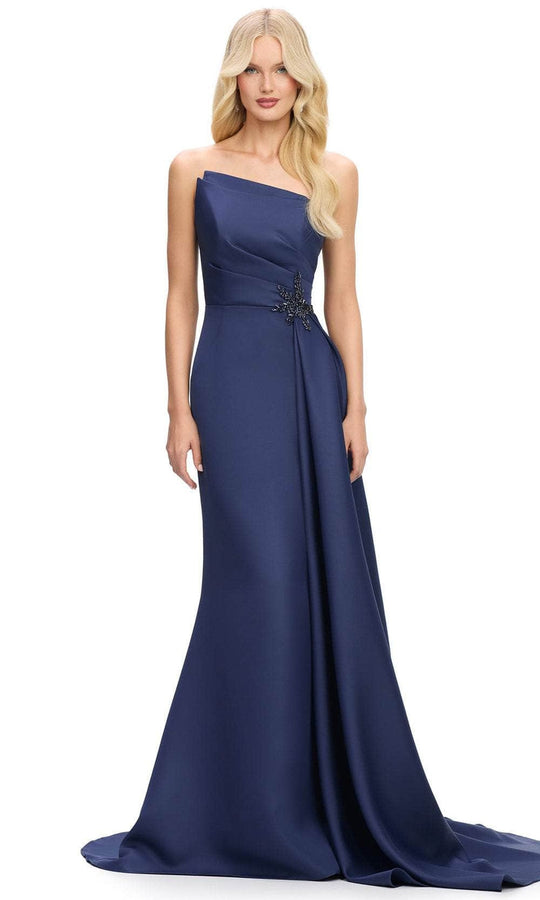 Ashley Lauren 11700 - Beaded Accent Asymmetric Evening Gown