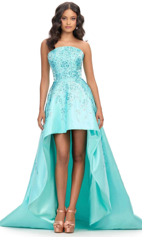 Ashley Lauren 11734 - Embroidered Bodice High-Low Hem Prom Gown