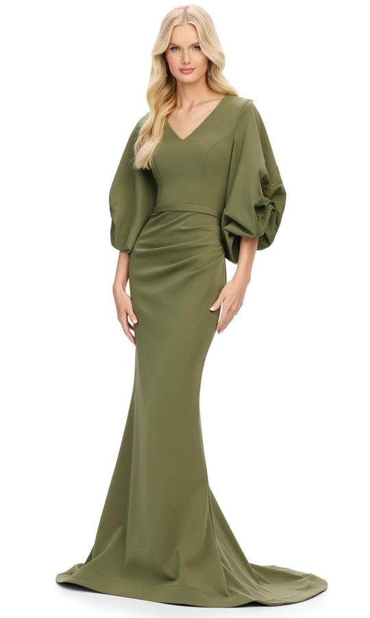 Ashley Lauren 11740 - Mermaid Gown With Balloon Sleeves