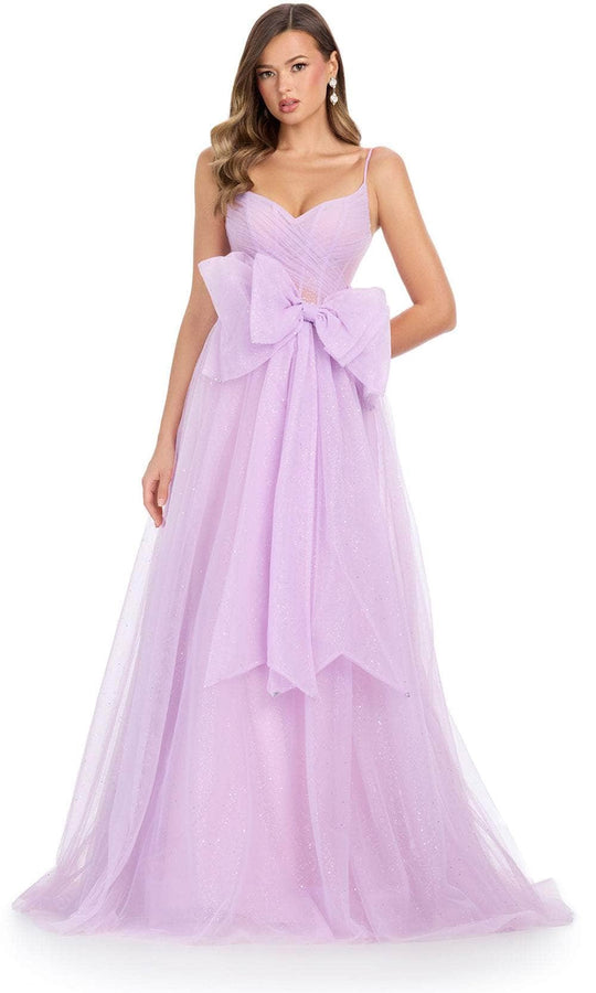 Ashley Lauren 11841 - Sweetheart Glitter Prom Dress with Bow