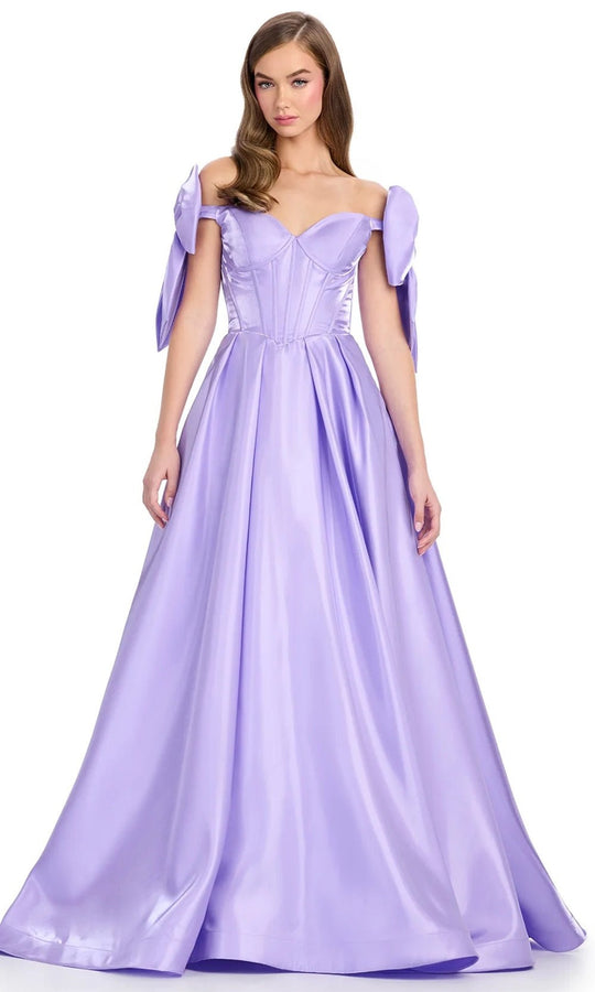 Ashley Lauren 11871 - Bow Accented Off Shoulder Ballgown