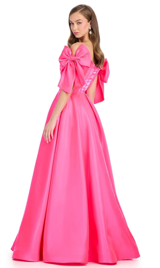 Ashley Lauren 11871 - Bow Accented Off Shoulder Ballgown