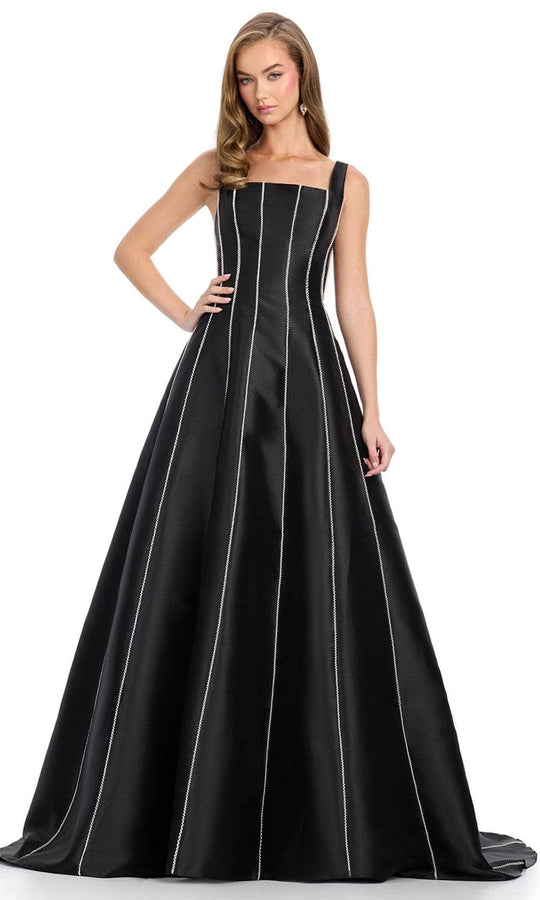Ashley Lauren 11882 - Square Neck Pearl Trim Prom Dress