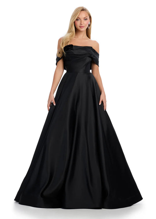 Ashley Lauren 11914 - Ruffle Detailed Short Sleeve Ballgown