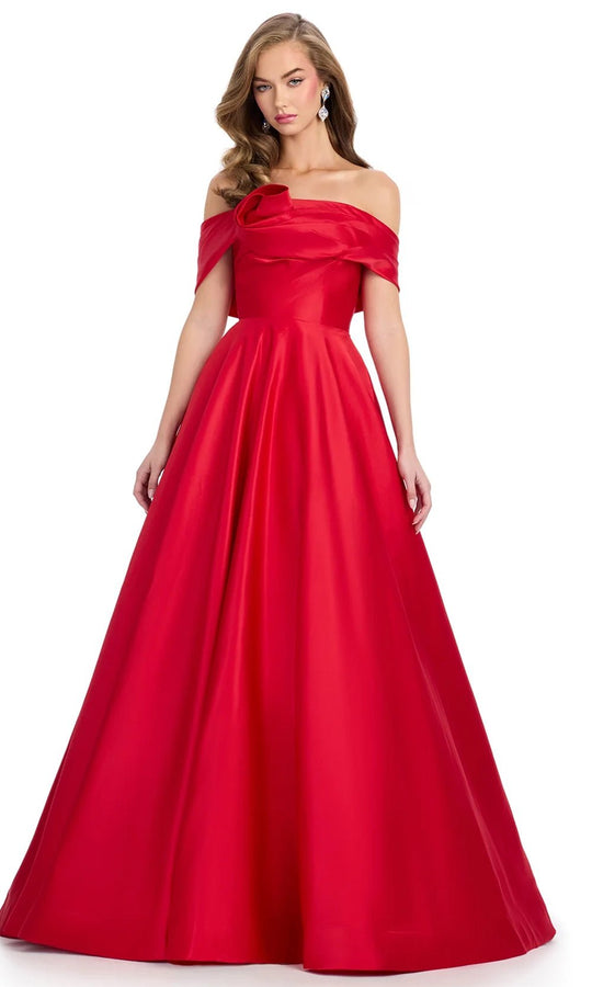Ashley Lauren 11914 - Ruffle Detailed Short Sleeve Ballgown