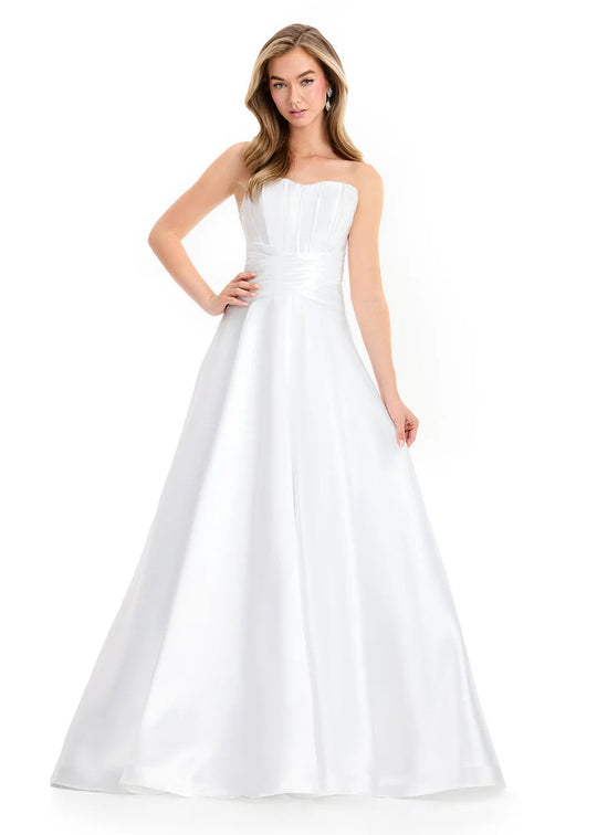 Ashley Lauren 12055 - Pleated Waistband Strapless Ballgown