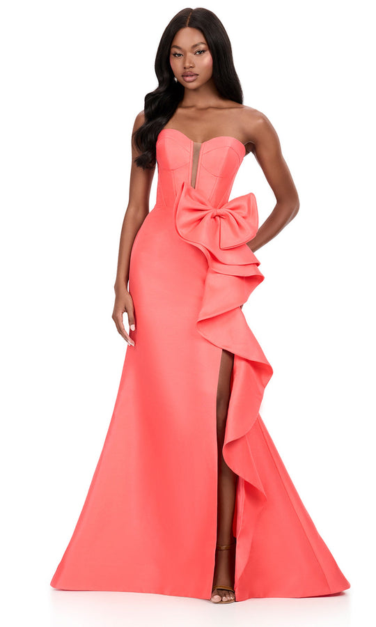 Ashley Lauren 12212 Bow Accented Mermaid Dress