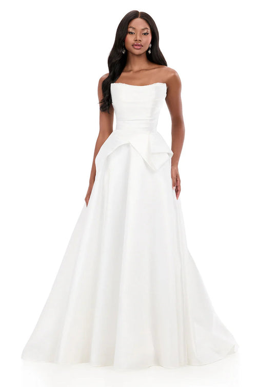 Ashley Lauren 12280 - Mikado Strapless Bodice Peplum Ballgown