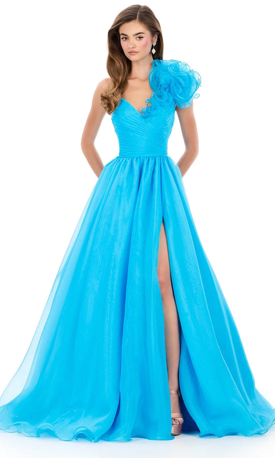 Ashley Lauren 12289 - Ruffle Shoulder A-Line Evening Gown