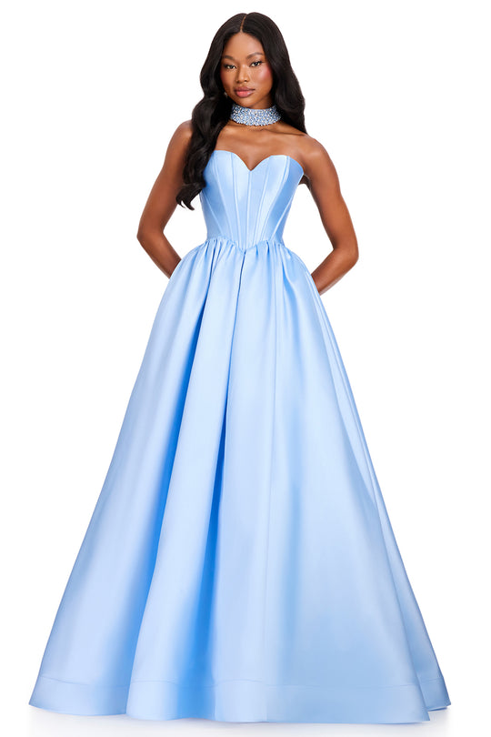 Ashley Lauren 12397 - Sweetheart Corset Prom Gown with Beaded Choker