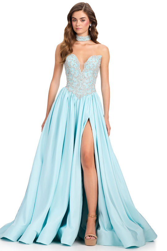Ashley Lauren 12425 - Beaded Basque Taffeta Prom Ballgown