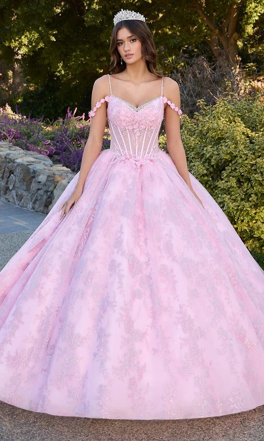 Ashley Lauren 30113 - Illusion Corset Glitter Lace Ballgown