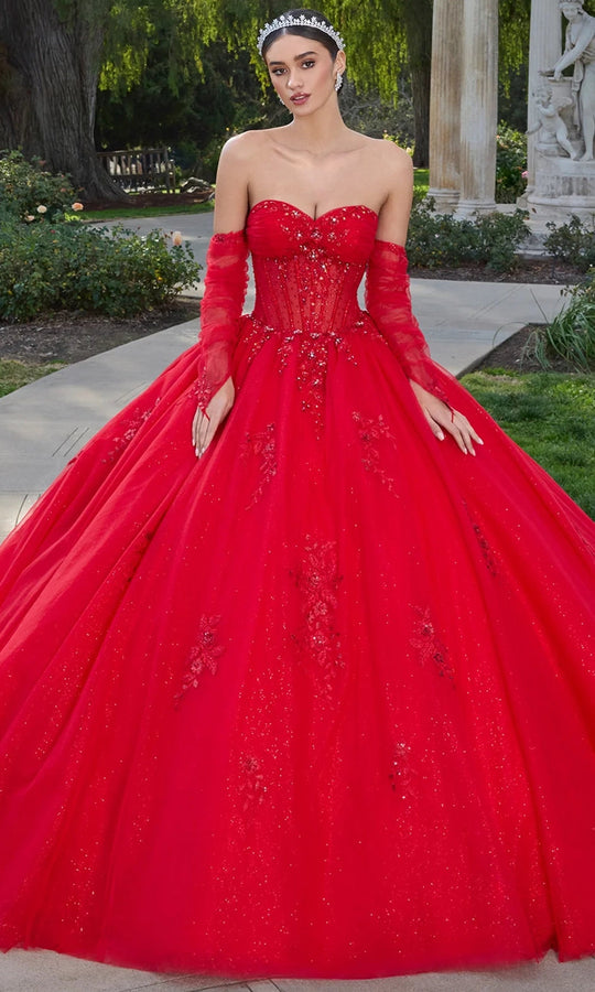 Ashley Lauren 30117 - Sweetheart Beaded Ballgown with Detachable Cape