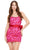 Ashley Lauren 4587 - Bow-Detailed Scallop Beaded Dress Cocktail Dresses 0 / Red/Hot Pink