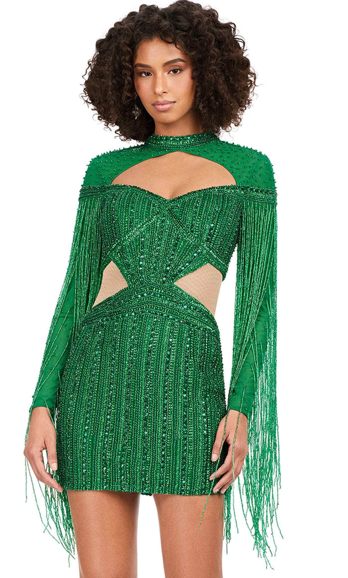 Ashley Lauren 4601 - Long Sleeve Sequin Embellished Cocktail Dress Couture Candy Ashley Lauren 4601 - Long Sleeve Sequin Embellished Cocktail Dress Couture Candy