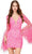 Ashley Lauren 4603 - Bell Feathered Sleeve Cocktail Dress Cocktail Dresses 0 / Candy Pink