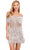 Ashley Lauren 4615 - Beaded Strapless Feather Cocktail Dress Cocktail Dresses 0 / Ivory