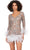 Ashley Lauren 4616 - Long Sleeve Embellished Cocktail Dress Cocktail Dresses 0 / Silver