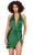 Ashley Lauren 4620 - Plunging V-Neck Beaded Cocktail Dress Cocktail Dresses 0 / Emerald