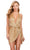 Ashley Lauren 4620 - Plunging V-Neck Beaded Cocktail Dress Cocktail Dresses 0 / Gold