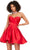Ashley Lauren 4644 - Sweetheart Pleated Satin Cocktail Dress Cocktail Dresses 00 / Red