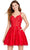 Ashley Lauren 4655 - Open Back Lace A-Line Dress Cocktail Dresses 00 / Red