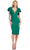 Ashley Lauren 4656 - Bow Accent Scuba Dress Cocktail Dresses 0 / Dark Emerald