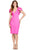 Ashley Lauren 4656 - Bow Accent Scuba Dress Cocktail Dresses 0 / Fuchsia