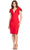 Ashley Lauren 4656 - Bow Accent Scuba Dress Cocktail Dresses 0 / Red
