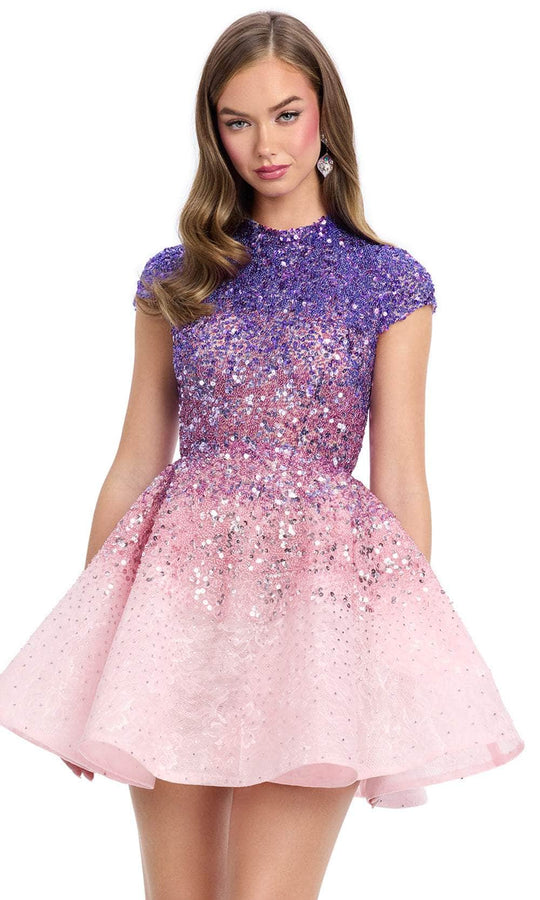 Ashley Lauren 4804 - Ombre Beaded A-Line Cocktail Dress