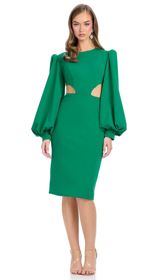 Ashley Lauren 4811 - Cut Out Bodice Balloon Sleeves Cocktail Dress