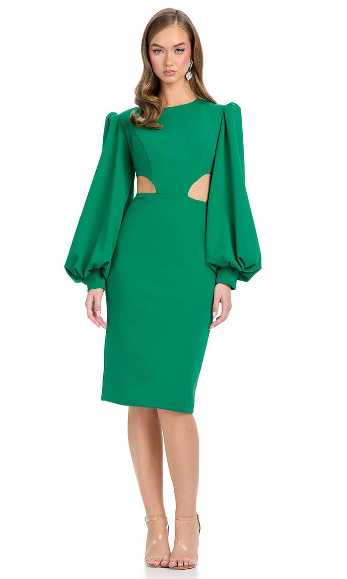 Ashley Lauren 4811 - Cut Out Bodice Balloon Sleeves Cocktail Dress Ashley Lauren 4811 - Cut Out Bodice Balloon Sleeves Cocktail Dress