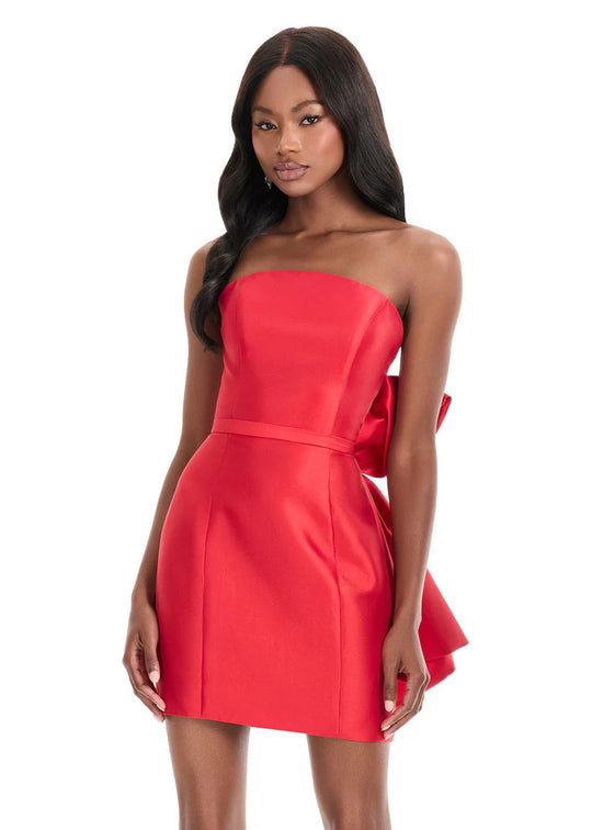Ashley Lauren 4875 - Strapless Mikado Dress with Bow Back