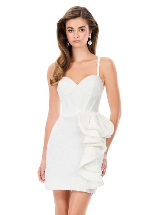 Ashley Lauren 4951 - Sweetheart Ruffle Bow Cocktail Dress
