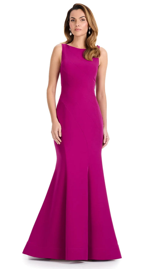 Ashley Lauren E12121 - Bateau Neck Seamed Mermaid Dress