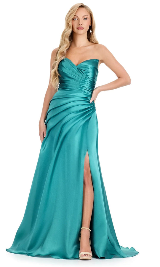 Ashley Lauren E12126 - Sweetheart Neckline Pleated Evening Gown