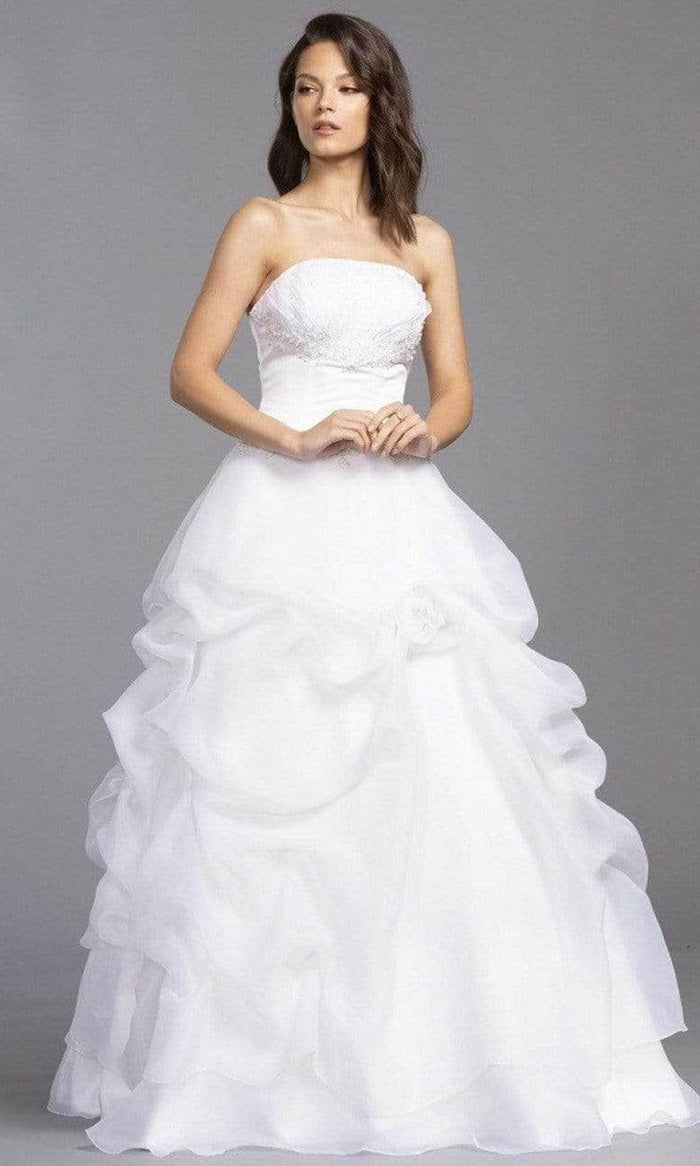 Aspeed Bridal - LH039 Strapless Ruffled Bridal Dress Wedding Dresses XS / White