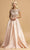 Aspeed Design L2157 - Beaded Illusion Bateau Formal Dress Mother of the Bride Dresses XL / Champagne