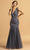 Aspeed Design L2178 - Scalloped V-Neck Evening Dress Mother of the Bride Dresses XXS / Charcoal