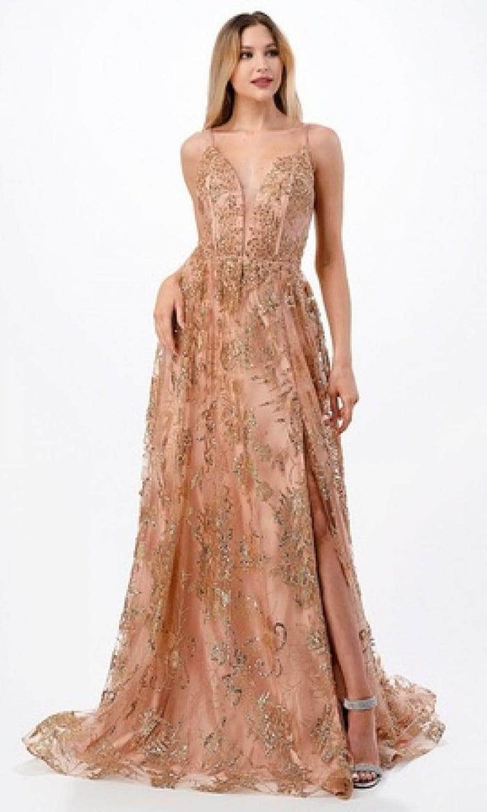 Aspeed Design L2664 - Sleeveless Open Back Prom Dress Prom Dresses XS / Rosegold
