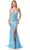Aspeed Design L2754T - Embellished Evening Gown with Slit Special Occasion Dress XXS / Light Blue