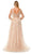 Aspeed Design L2772T - Rhinestone Embellished Long Sleeve Evening Gown Evening Dresses 2XL / Champagne